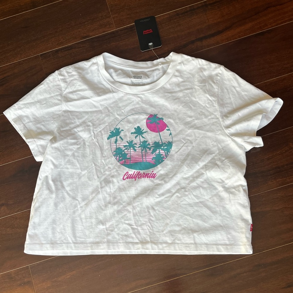 NWT - Levi's - Girls Large Crop California White T-Shirt